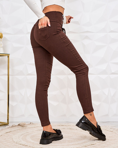 Royalfashion Női teggings nadrág dekoratív kötéssel
