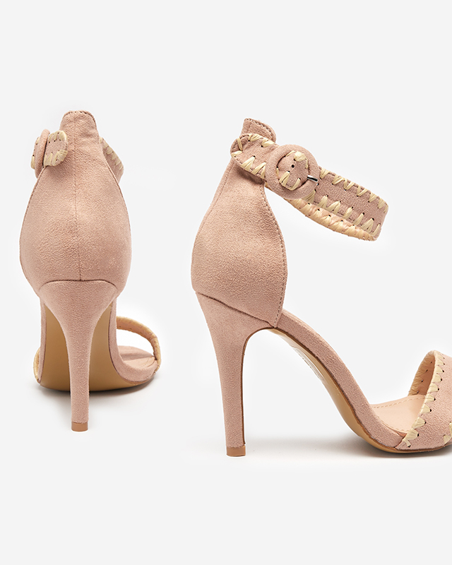 Púderes női szandál magas sarkon Kemisooa - Lábbeli