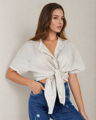 Royalfashion Női oversize hímzett ing
