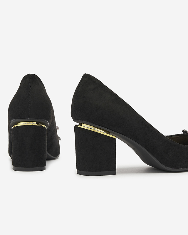 Fekete női cipő színes kristályokkal Xitas - Lábbeli