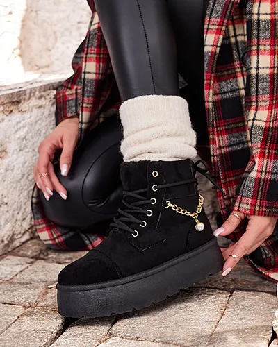 Royalfashion Női fűzős Woruces csizma