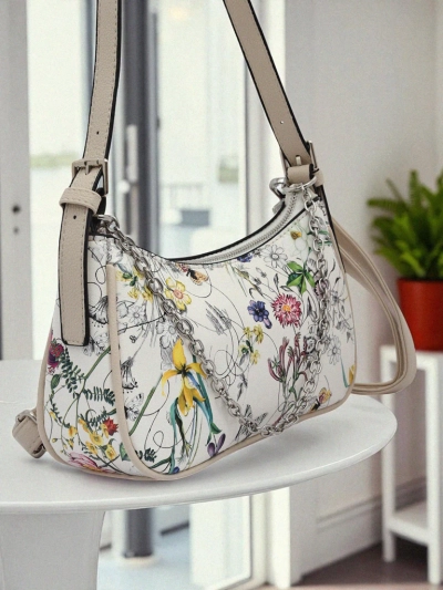 Royalfashion Kisméretű női kézitáska ökobőrből, virágmintás Lily Bloom