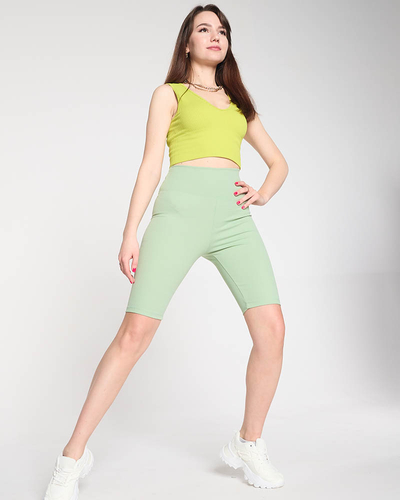 Világos zöld női kerékpáros leggings - Ruházat