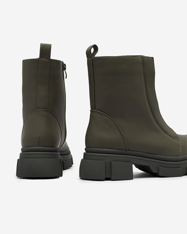 Női szigetelt sötétzöld magas szárú csizma Slovys- Lábbeli