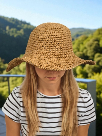 Royalfashion Női szalma kalap Lila Sun