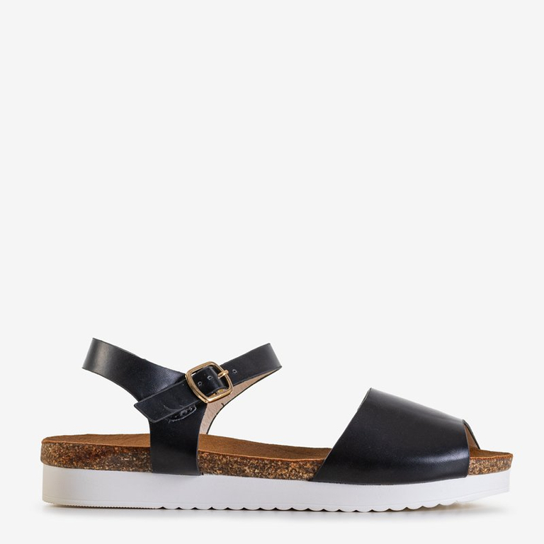 OUTLET Fekete Astrea női lapos szandál - Lábbeli