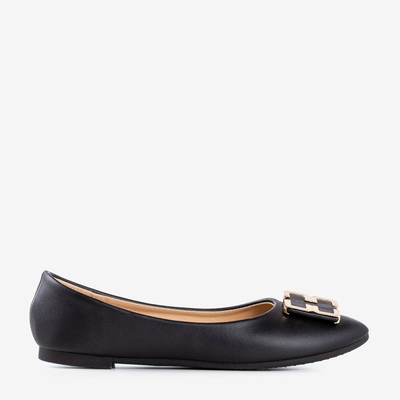 OUTLET Fekete női balerinák orrján díszes Rionach - Cipők