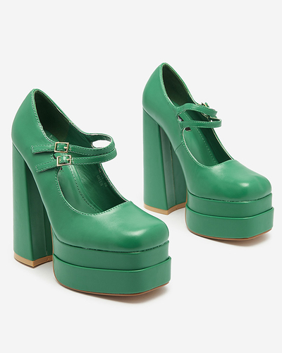 Zöld női magas tűsarkú cipő Edisa - Lábbeli