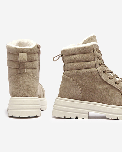 Női szigetelt trapper csizma barna színben Tivica - Lábbeli