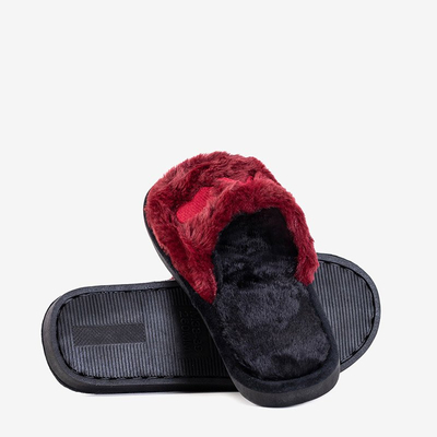 Női barna papucs szőrrel Wortan - Lábbeli