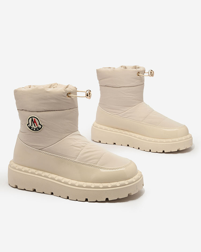 Royalfashion Női csúszós hócsizma krém színben Ireda