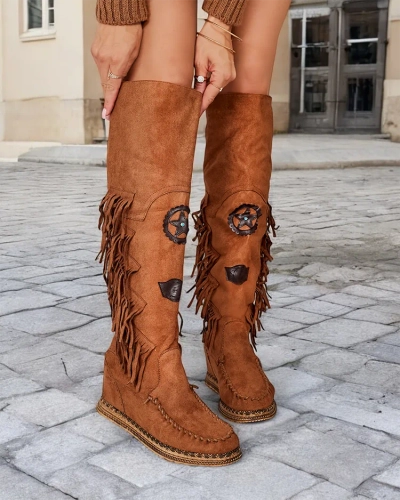 Royalfashion Női csizma rejtett horgonnyal Rotin
