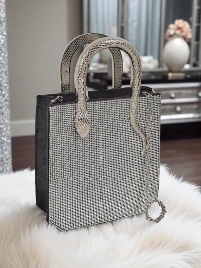 Royalfashion Női borítéktáska cirkóniákkal és kígyófogantyúkkal Snake Glam