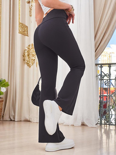 Royalfashion Női bordás leggings bővülő szárakkal