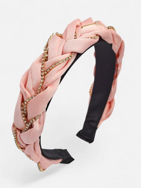 Royalfashion Hajpánt fonott copf díszített cirkóniákkal