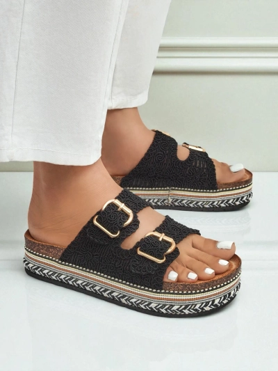 Royalfashion Női platform szandál csatokkal CorkStyle