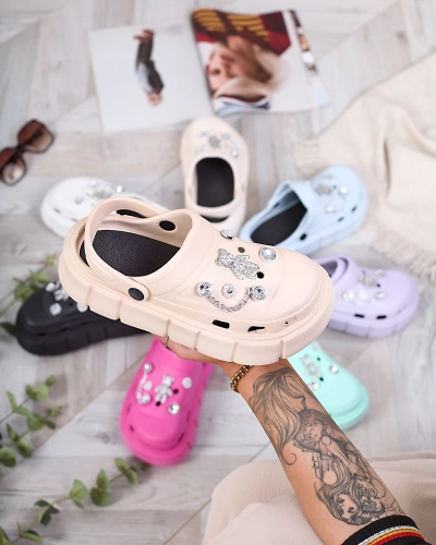 Royalfashion Bézs női gumi flip-flop Kooranza