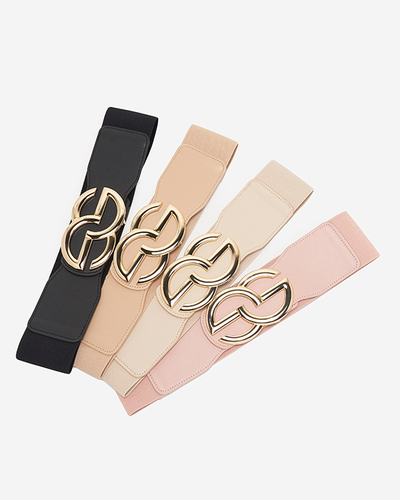 Bézs színű rugalmas öv nagy arany csattal - Kiegészítők