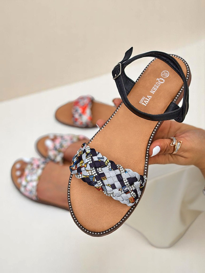 Royalfashion Női lapos talpú ColorStrap szandál