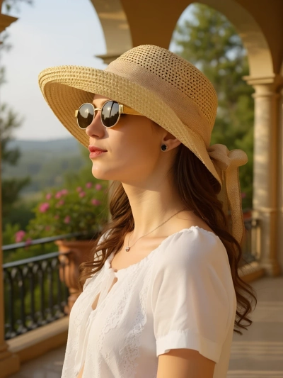 Royalfashion Női szalmakalap Grace szalaggal