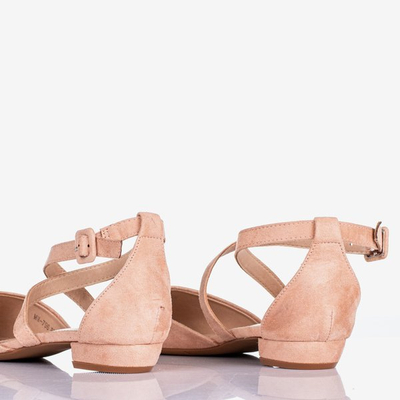 Różowe baleriny damskie na płaskim obcasie Philadelphia - Obuwie