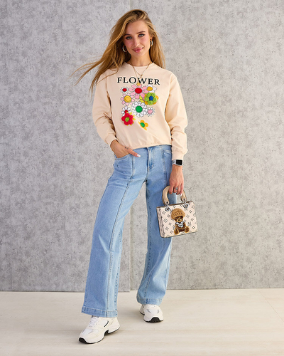 Royalfashion Női pamut vékony nyomtatott pulóver