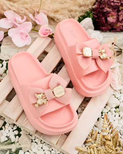 Royalfashion Női gumi flip-flop díszes masnival Apis