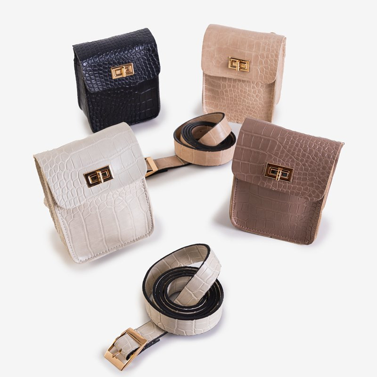 Világosszürke vesetáska dombornyomással - kiegészítők