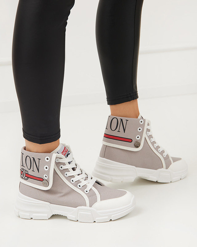 Szürke női magas sportcipő a'la tornacipő Tenerika - Lábbeli