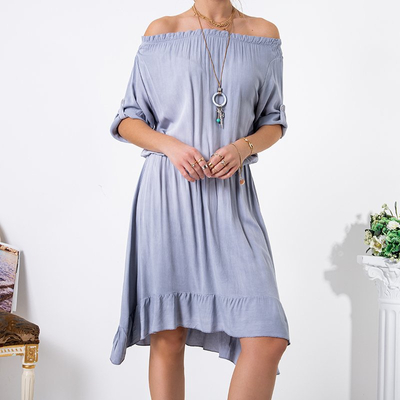 Női világosszürke aszimmetrikus spanyol ruha - Ruházat