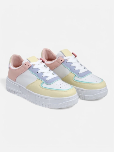 Damskie sneakersy Elektra Pastello - wielokolorowe skóra ekologiczna wiosna
