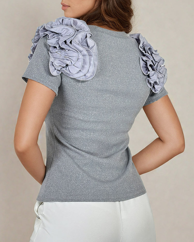 Royalfashion Fitted női bordázott blúz