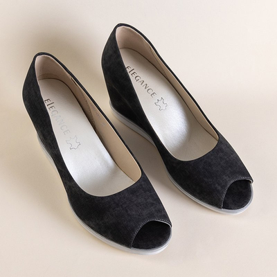 OUTLET Sötétszürke női ékek Kaqia - Cipők