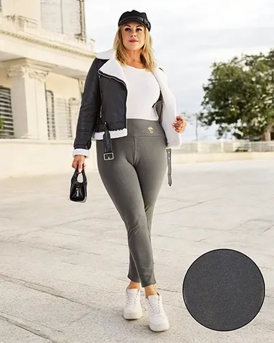 Royalfashion női fleece béléses NAGYMÉRETŰ leggings