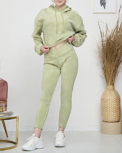 Zöld női sport szett pulcsi és leggings - Ruházat