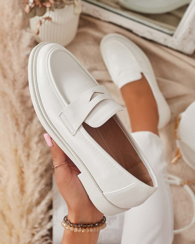 Fehér női mokaszin öko bőrből Zibom- Footwear