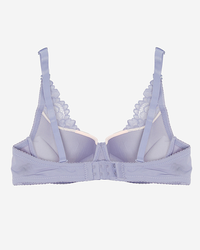 Női rózsaszín melltartó lila csipkével - Fehérnemű