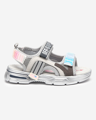 Szürke lány szandál holografikus betétekkel a Heilol - Footwear cégtől