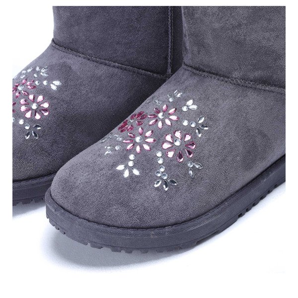 Szare śniegowce Valia - Obuwie