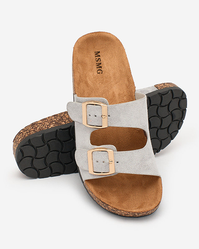 Royalfashion Szürke női flip-flop csattal Foumy