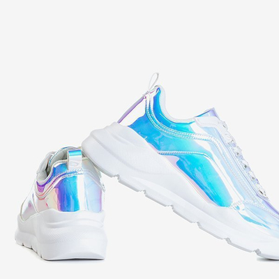 OUTLET holografikus cipő vastag Dambi platformon - lábbeli