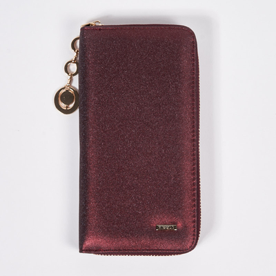 Nagy gesztenyebarna női brokát pénztárca - Kiegészítők