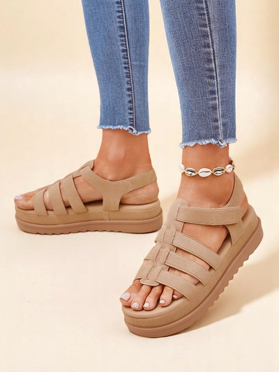 Royalfashion Helena Classico női szandál platform világosbarna