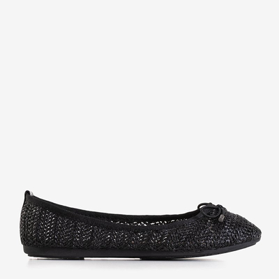OUTLET Női fekete szőtt balerinák a Wewo-tól - Footwear