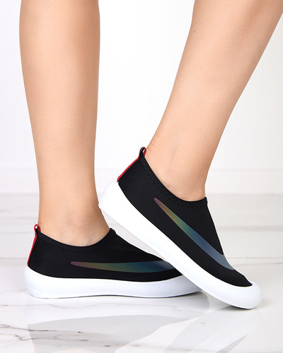 OUTLET Fekete női bebújós tornacipő Lerick - Lábbeli