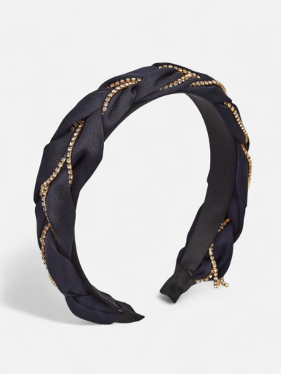 Royalfashion Hajpánt fonott copf díszített cirkóniákkal