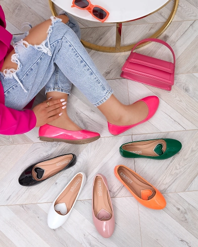 Neon rózsaszín női lakkozott balerinák Fama - Lábbeli