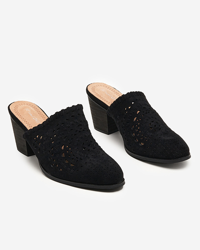 Fekete női Aqarion magassarkú cipő - Lábbeli