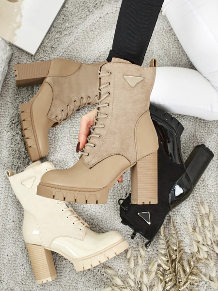 Event Bramble női öko velúr bokacsizma vastag sarokkal