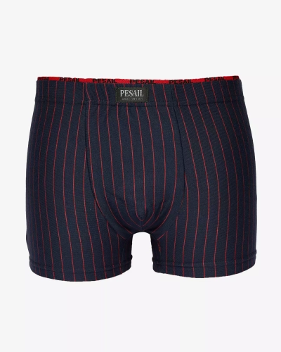 Royalfashion Navy kék férfi boxeralsó piros csíkokkal